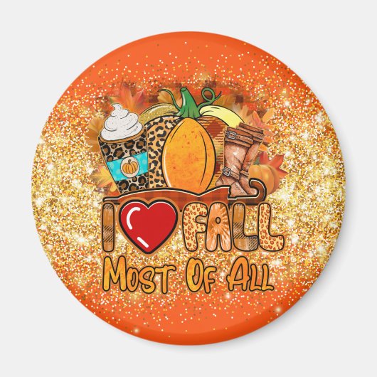 Liebe Herbst Herbst Text und Farbe anpassen Magnet (Vorne)