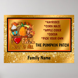 Liebe Herbst Herbst Text und Farbe anpassen Poster