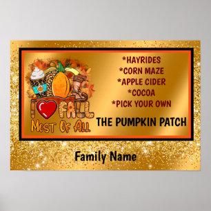 Liebe Herbst Herbst Text und Farbe anpassen Poster