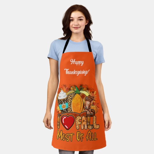 Liebe Herbst Herbst Text und Farbe anpassen Schürze (Getragen)