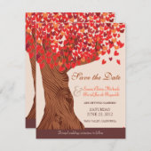 Liebe Herbst Romantischer Eichenbaum Save the Date (Vorne/Hinten)