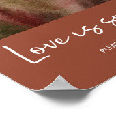 Liebe Herbst Wasserfarbenwald Terracota Poster (Ecke)