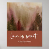 Liebe Herbst Wasserfarbenwald Terracota Poster (Vorne)