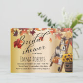 Liebe Herbstleaves Ladder Gold Brautparty Einladung (Stehend Vorderseite)