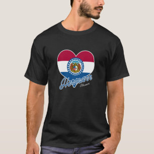 Liebe Hermann Missouri Staatsflagge im Herzen Ande T-Shirt