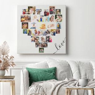 Liebe Herz 29 FotoCollage Stretched Canvas Print Leinwanddruck