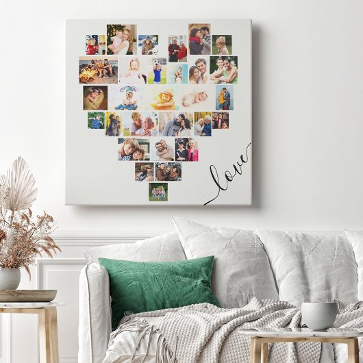 Liebe Herz 29 FotoCollage Stretched Canvas Print Leinwanddruck
