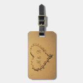 Liebe-Herz am Strand gerade verheiratet Gepäckanhänger (Vorderseite vertikal)