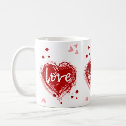 Liebe Herz am Tag des Roten Valentins Kaffeetasse (Links)
