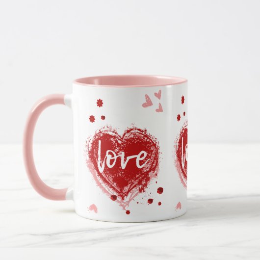 Liebe Herz am Tag des Roten Valentins Tasse (Links)