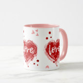 Liebe Herz am Tag des Roten Valentins Tasse (VorderseiteRechts)