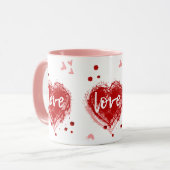 Liebe Herz am Tag des Roten Valentins Tasse (Vorderseite Links)