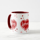 Liebe Herz am Tag des Roten Valentins Tasse (Vorderseite Links)