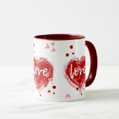 Liebe Herz am Tag des Roten Valentins Tasse (VorderseiteRechts)