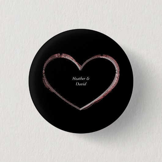 Liebe Herz Attraktive, charmante Hochzeit Button (Vorderseite)