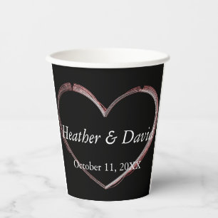 Liebe Herz Attraktive, charmante Hochzeit Pappbecher