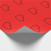 Liebe Herz Black Valentine's Wrapping Paper Geschenkpapier (Ecke)