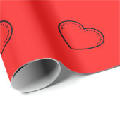 Liebe Herz Black Valentine's Wrapping Paper Geschenkpapier (Rolleneckpunkt)