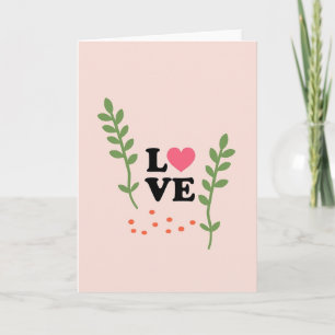 Liebe Herz Blattdesign Karte