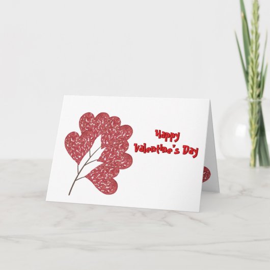 Liebe Herz Blätter Feiertagskarte (Vorderseite)