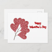 Liebe Herz Blätter Feiertagspostkarte (Vorne/Hinten)