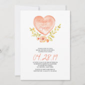 Liebe Herz Blume Aquarellfarben Brautparty Einladung (Vorderseite)