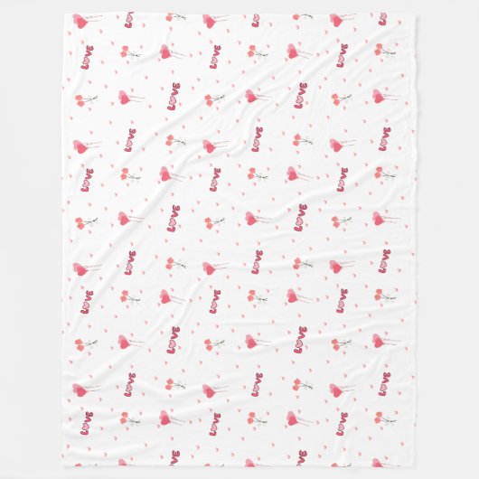 Liebe Herz Blume Fleece Blanket (Vorderseite)