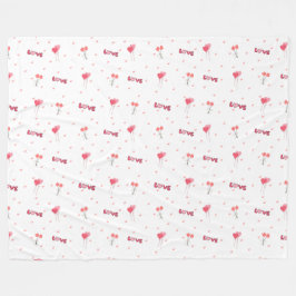 Liebe Herz Blume Fleece Blanket