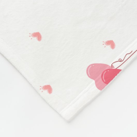 Liebe Herz Blume Fleece Blanket (Ecke)