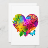 Liebe Herz-Blumendesign Dankeskarte (Vorne/Hinten)