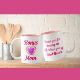 Liebe Herz Bonus Mama Vielen Dank für die Liebe mi Zweifarbige Tasse