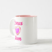 Liebe Herz Bonus Mama Vielen Dank für die Liebe mi Zweifarbige Tasse (Vorderseite Links)