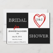 LIEBE Herz Brautdusche Einladung (Vorderseite)