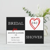 LIEBE Herz Brautdusche Einladung (Stehend Vorderseite)