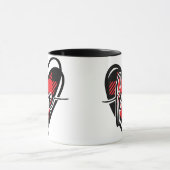 LIEBE HERZ Büffel kariert Tasse (Zentrum)