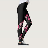 Liebe Herz Bum Leggings Black Niedlich Pink Hearts (Rechts)