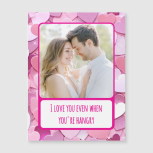 Liebe Herz Confetti Sie sind hangry Magnetkarte