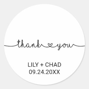 Liebe Herz Dankeschön Gastgeschenk Hochzeit Runder Aufkleber