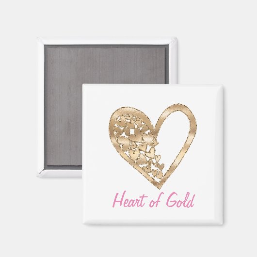 Liebe Herz des Goldes Magnet (Vorderseite/Rückseite)