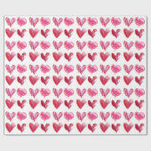 Liebe Herz-Designer rosa Geschenkpapier (Flach)