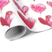 Liebe Herz-Designer rosa Geschenkpapier (Rolleneckpunkt)