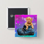 Liebe Herz-Dogue de Bordeaux Welpe in Boot Button (Vorne & Hinten)