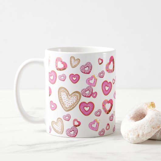 Liebe Herz Donuts Süßes und Adorable Geschenke Kaffeetasse (Mit Donut)