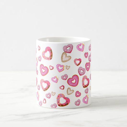 Liebe Herz Donuts Süßes und Adorable Geschenke Kaffeetasse (Mittel)