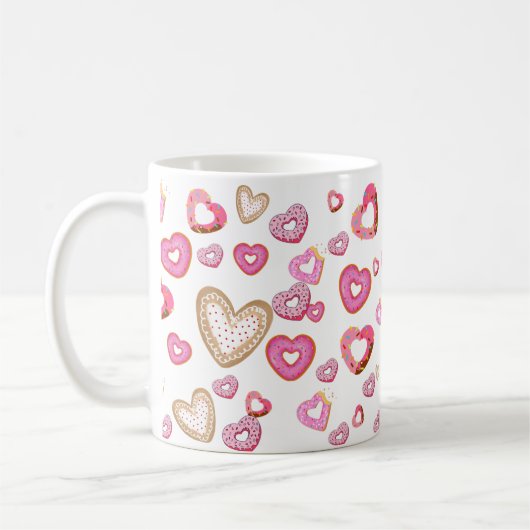 Liebe Herz Donuts Süßes und Adorable Geschenke Kaffeetasse (Links)