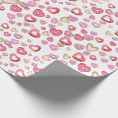 Liebe Herz Donuts Süßgebäck Pink Valentine Geschenkpapier (Ecke)