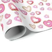 Liebe Herz Donuts Süßgebäck Pink Valentine Geschenkpapier (Rolleneckpunkt)