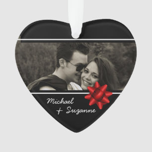 Liebe Herz Elegantes Benutzerdefiniertes Foto Ornament