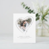 Liebe Herz Elegantes Save the Date Foto Ankündigungspostkarte (Stehend Vorderseite)