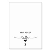 Liebe Herz-Escort-Platzkarten Tischnummer (Vorderseite)